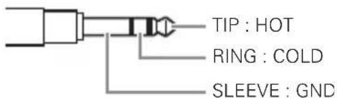 TIP : HOT RING : COLD SLEEVE : GND