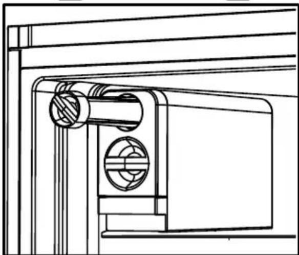 Technical line drawing of a mechanical assembly with cylindrical components and a housing.