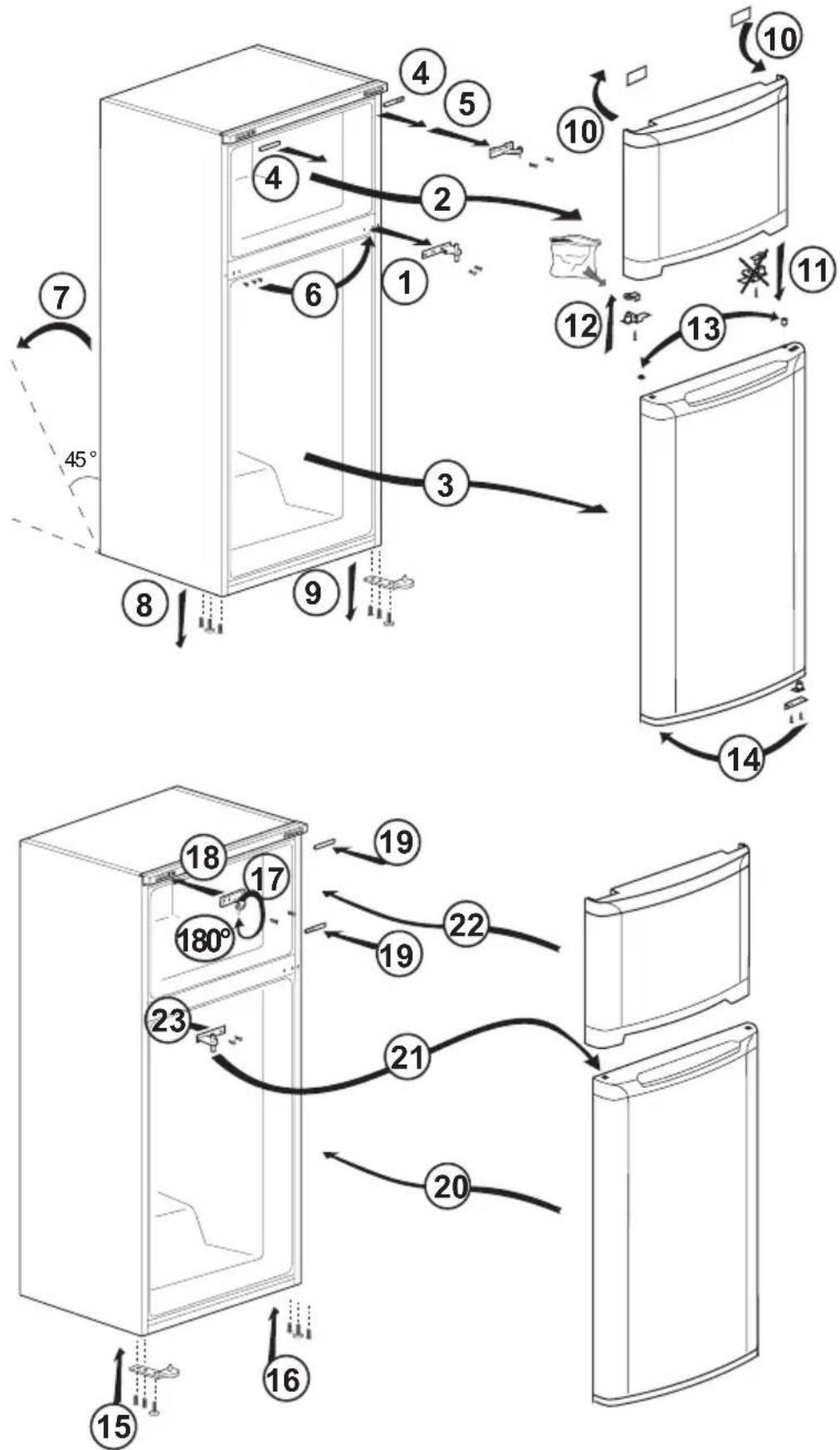 BEKO RDNE455E31ZB - Türanschlag umkehren - 1