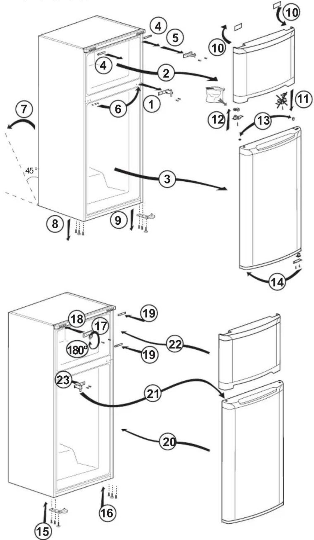 graph TD A["Interior 1: Refrigerator with 8 doors"] --> B["Component 2: Refrigerator with 1 bag"] B --> C["Component 3: Refrigerator with 9 doors"] C --> D["Component 4: Refrigerator with 45° angle"] D --> E["Component 5: Refrigerator with 10 doors"] E --> F["Component 6: Refrigerator with 12 doors"…