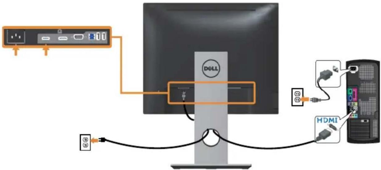 DELL P1917S - Pour brancher le câble HDMI (optionnel) - 1