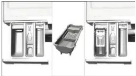 BEKO WTV 7732 XS0 - Pokud výrobek obsahuje nádobu na tekutý prášek: - 1