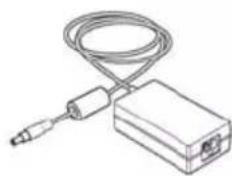 Line drawing of a wireless device with a coiled cable and connector (no text or symbols)