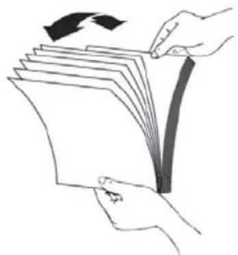 Illustration of hands holding a stack of documents with a hand pointing at it (no text or symbols present)