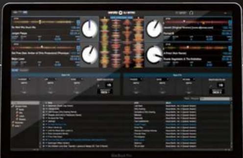 Screenshot of a music software interface displaying audio waveform and playback controls with labeled tracks and channels.