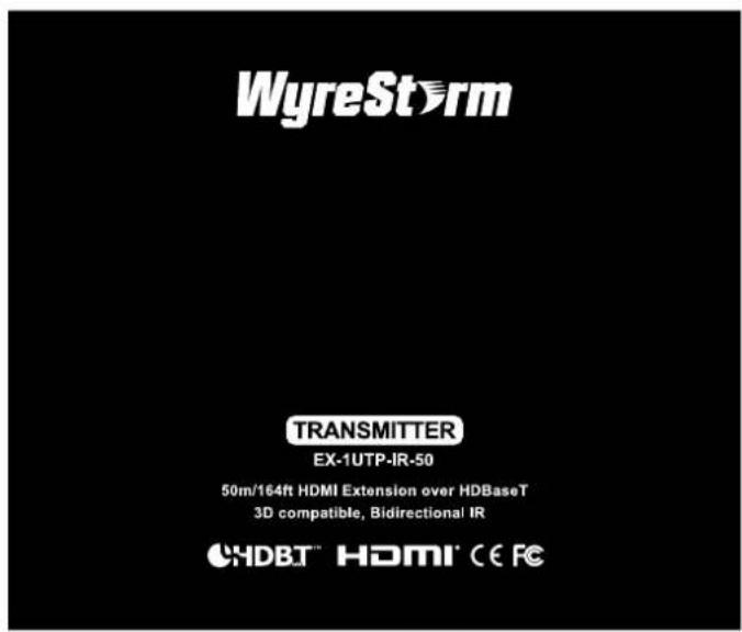 WyreStorm TRANSMITTER EX-1UTP-IR-50 50m/164ft HDMI Extension over HDBaseT 3D compatible, Bidirectional IR CHDBT™ HDMI® CE FC