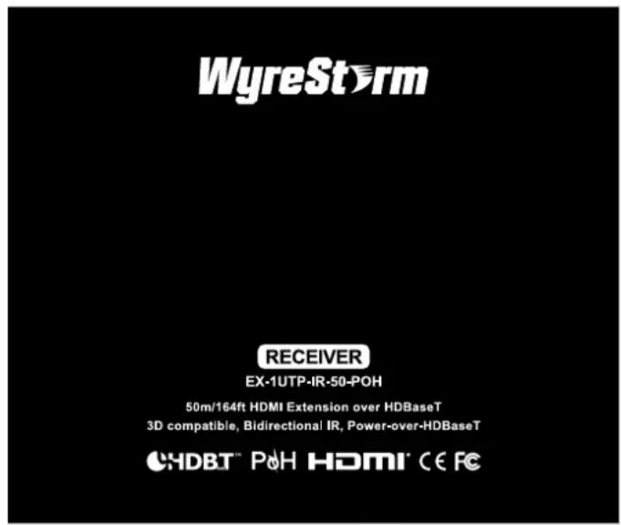 WyreStorm RECEIVER EX-1UTP-IR-50-POH 50m/164ft HDMI Extension over HDBaseT 3D compatible, Bidirectional IR, Power-over-HDBaseT CYDBT™ POH HDMI® CE FC