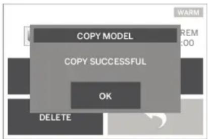 COPY MODEL COPY SUCCESSFUL OK DELETE WARM REM 00