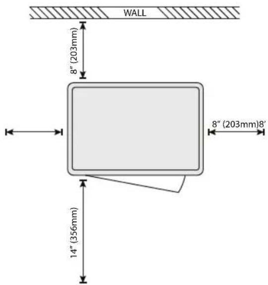 WALL 8" (203mm) 14" (356mm) 8" (203mm)8'