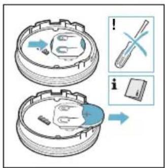 Diagram illustrating a mechanical assembly process with labeled parts and directional arrows, including a disassembled tool and a switch.