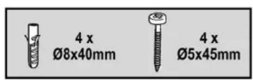 4 x Ø8x40mm 4 x Ø5x45mm