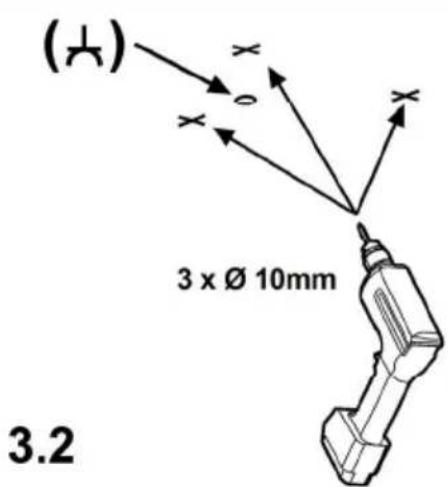 (±) 3 x Ø 10mm 3.2
