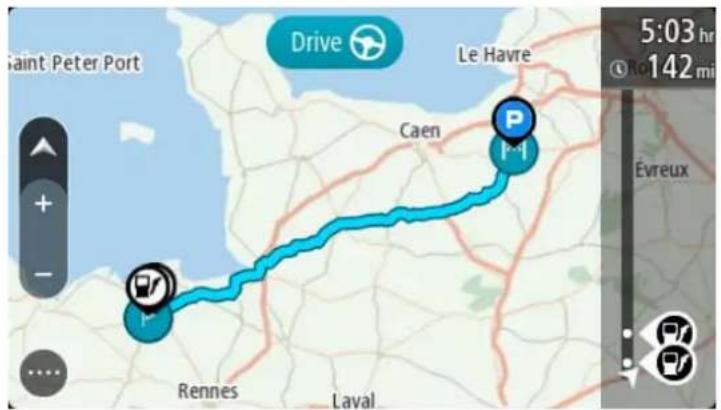 Saint Peter Port Drive Le Havre Caen P-1 5:03 hr @Ro 142 mi Rennes Laval Évreux