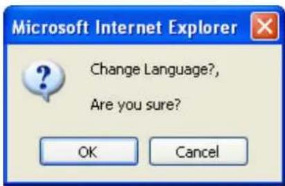 Microsoft Internet Explorer Change Language? Are you sure? OK Cancel