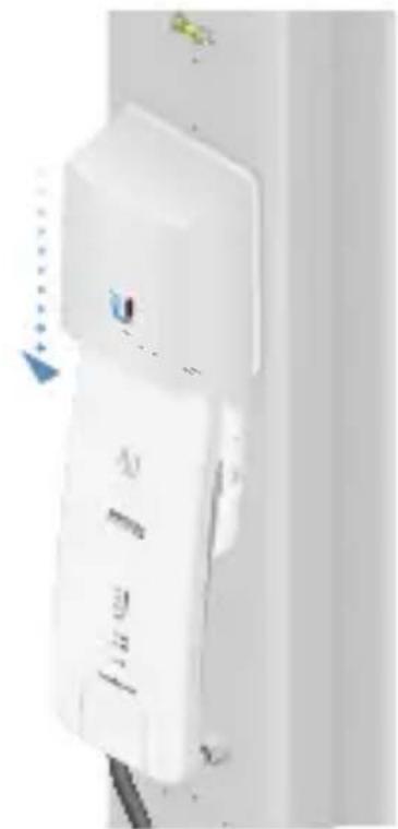 Close-up of a white electronic device with a switch and power plug (no visible text or symbols)