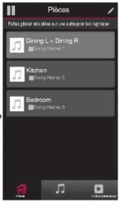Pièces Fishes glaser une pièce aurune autre pour les regiculants Dining L + Dining R Song Name 1 Kitchen Song Name 2 Bedroom Song Name 3