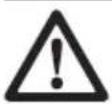 Safety warning illustration showing fuel injection and discharge symbols with a worker holding a bag