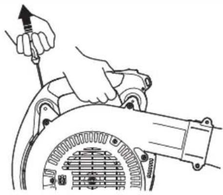 Line drawing of a hand using a tool to adjust or install a mechanical component (no text or symbols present)