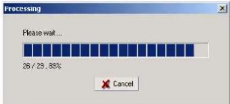 Processing Please wait... 26 / 29 , 88% Cancel
