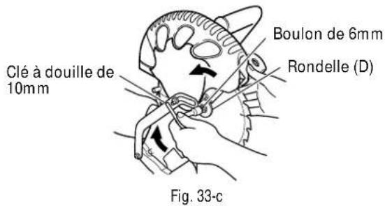 Clé à douille de 10mm Boulon de 6mm Rondelle (D) Fig. 33-c