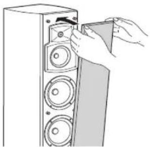 YAMAHA NS-F330 - Anbringen des Schutzgitters - 1