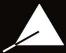Simple geometric shape: a triangle with a diagonal line crossing through it (no text or symbols)