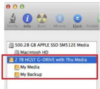 500.28 GB APPLE SSD SM512E Media Macintosh HD 2 TB HGST G-DRIVE with Thu Media My Media My Backup