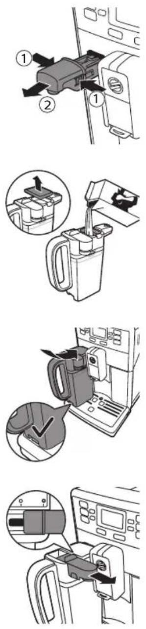 PHILIPS Saeco Poco Baristo HD8927 - How to use the milk carafe - 1