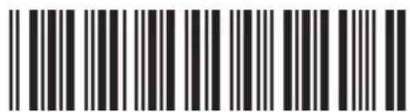 Black and white barcode image with vertical lines and a central dot