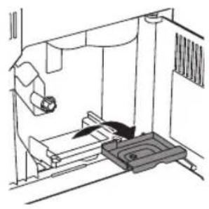 Line drawing of a mechanical device with a lever and base plate (no text or symbols)