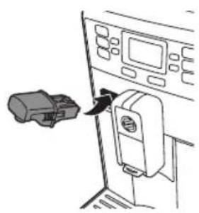 Diagram showing a device being inserted into a control panel (no text or symbols visible)