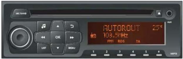 REC/ANB AUTOROUT 103.5MHz FM1 RDS TA 1 2 3 4 5 6 MP3