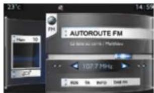 23°C 40 14:59 FM AUTOROUTE FM Le taux au 100 MHz 107.7 MHz RUM BA BMP DAI FM