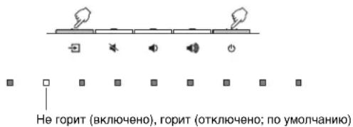 Не горит (включено), горит (отключено; по умолчанию)