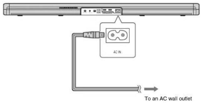 AC IN To an AC wall outlet