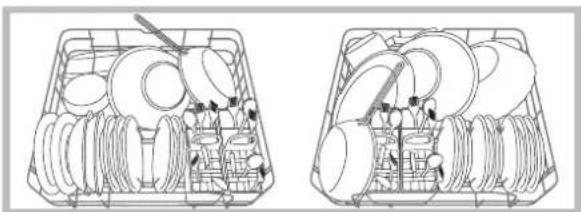 INDESIT DFG 262 - Exemples de chargement du panier inférieur - 1