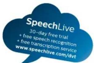 SpeechLive 30-day free trial + free speech recognition + free transcription service www.speechlive.com/dvt
