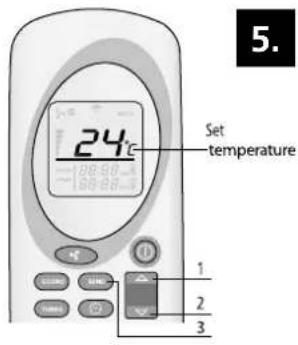 24°C Set temperature 1 2 3 5.