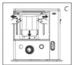 Technical line drawing of a mechanical device with no visible text or symbols