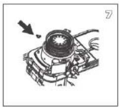 Mechanical component diagram showing a cylindrical assembly with an arrow indicating direction (no text or symbols)