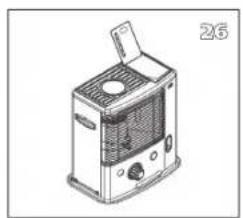 Line drawing of a portable electronic device with ventilation slots and a handle (no text or symbols)