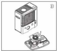 Technical illustration of a device with an open lid and internal components (no text or symbols)