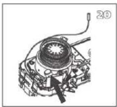 Technical line drawing of a mechanical clutch assembly (no text or symbols)