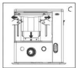Technical line drawing of a mechanical device with no visible text or symbols