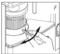 Diagram of a hand using a tool to adjust or install a component, with no visible text or symbols.