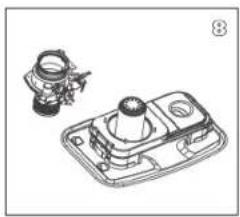 Technical line drawing of a mechanical assembly with a cylindrical component and a base plate (no text or symbols)