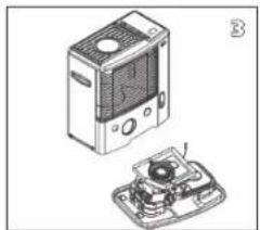 Technical illustration of a device with an open lid and internal components (no text or symbols)