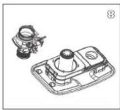 Technical line drawing of a mechanical device with a cylindrical component and a rectangular base (no text or symbols)