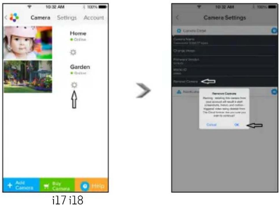 MOTOROLA MBP85CONNECT - Eliminar una cámara - 2
