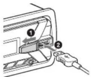 Diagram showing cable connection with labeled components, including a connector and cable outlet.